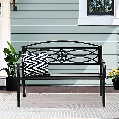 Outdoor Patio Bench Metal Bench Chair Garden Furniture For Park/Yard/Porch/Deck. • $114.97