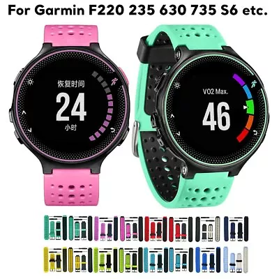 Dual Colors Silicone Watch Strap For Garmin Forerunner 220 230 235 620 735 Band • $16.24