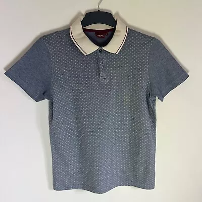 Merc London Mens Short Sleeve Button Collared Cotton Patterned Polo Size Small • £7.20