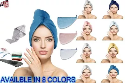 Hair Towel 100% COTTON TURBAN TOWEL WRAP QUICK DRY  For Curly Long Thick Hair • £4.25