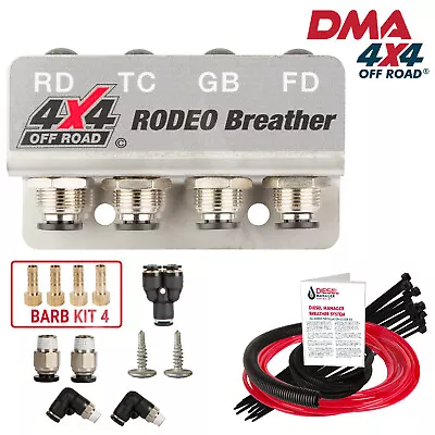 DIFF BREATHER KIT 4 PORT RODEO RA LX & LT PETROL & DIESEL DMA 4x4 Off Road • $53.90