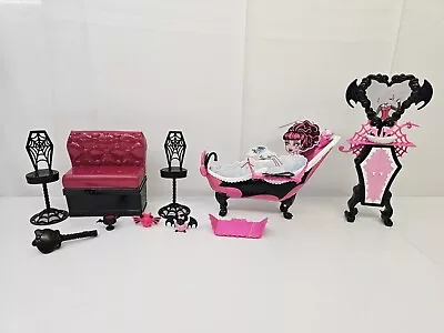 Monster High Draculaura’s Powder Room Playset Bathtub Vanity Furniture Chair's  • $50