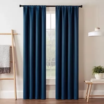 Eclipse Darrell Noise Reduce Thermaweave Blackout Curtain Panel Indigo 37  X 95  • $12