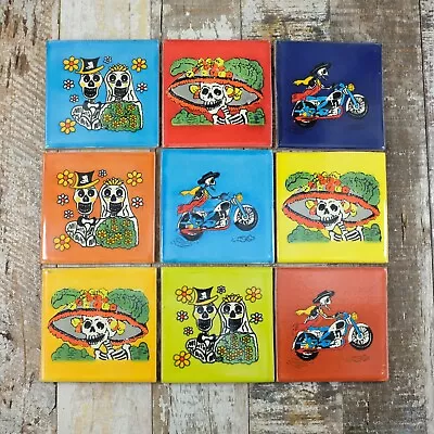 9 AUTHENTIC MEXICAN TILES Large SKELETON9 • £9.90