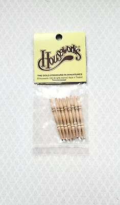 Dollhouse Miniature Spindles Small Wood Houseworks 8 Pieces 1:12 Scale 1 1/2  • $4.99
