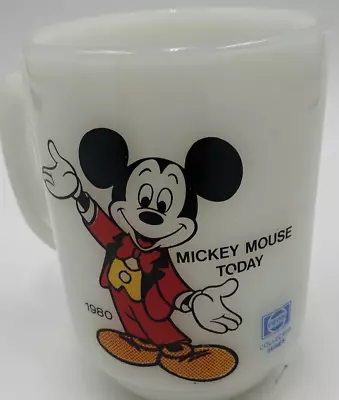 Disney Anchor Milk Glass Mickey Mouse Coffee Mug 1980 Cup Pepsi • $6.91