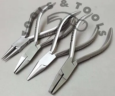 Grooved Handle Jewelry Pliers Flat Round Chain Half Round Nose Jaws Crafts Hobby • £7.19