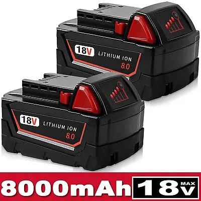 2pack For Milwaukee For M18 18V 8AH Extended Capacity Lithium Battery 48-11-1860 • $42.23