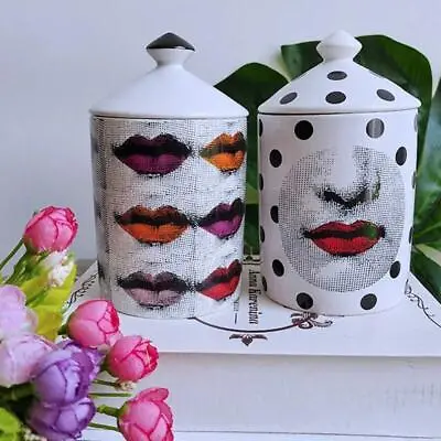 Candle Holder Lina Face Lips Fornasetti-style Vintage Storage Jar Art Decor Gift • $34.99