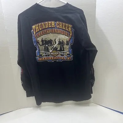 Vintage Harley Davidson Shirt Chattanooga 2002 Adult L Black Flag American Pride • $25