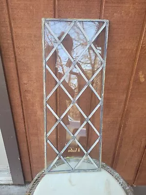 Antique Vintage 12x30 Leaded Glass Window Diamond Pattern • $89