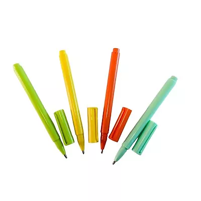 Poppin Ball Point Pen Set Of (4) Multi Color Barrels 1mm Med Black Ink Ballpoint • $19.99