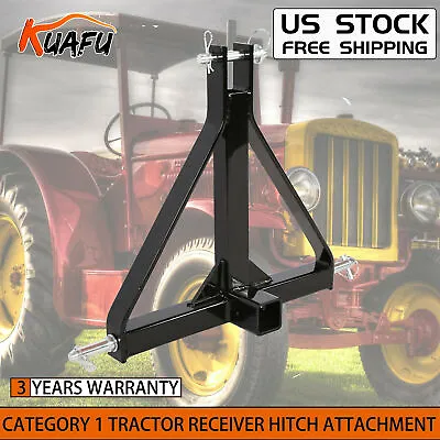 New 3 Point 2  Receiver Trailer Hitch Category 1 Tractor Tow Drawbar Adapter • $39.59