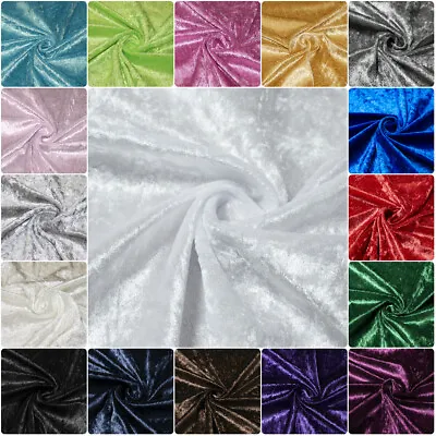 £89.99 • Buy Premium Crushed Velvet Dress Fabric Stretch Velour Craft Soft Glitter Material 