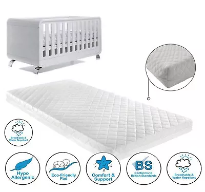 New Quilted Baby Cot Bed Toddler Mattress Waterproof Breathable All Sizes • £35.99