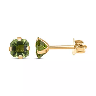 TJC 1.4ct Peridot Stud Earrings For Women In 9ct Yellow Gold With Push Back • £61.99