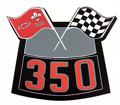 350 Flags Chrome Air Cleaner Decal Chevy Camaro Chevelle Nova Truck Caprice • $9.98