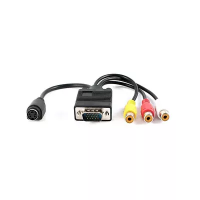 Composite RCA S-Video To D-sub 15-pin VGA Adapter Cable • $8.50