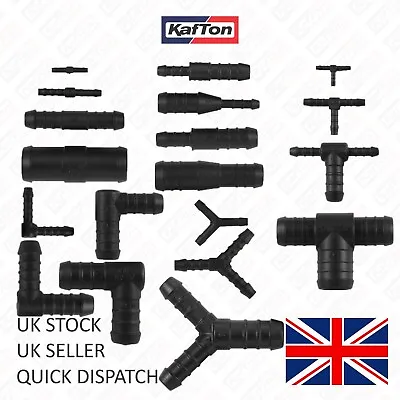 Hose Mender Pipe Connector Straight Reducer Elbow Tee Y Fuel Air Water Joiner • £4.29