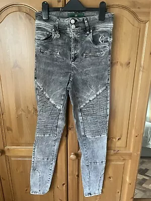 Holland Cooper Ash Grey Biker Jeans Size 12 Good Condition • £70