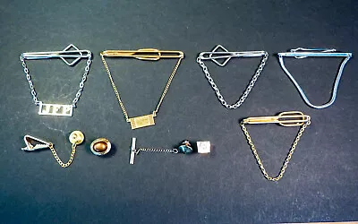 $14.95 • Buy Lot Of 7 Vintage Chain Type Tie Clips / Tacks Clasp Gold And Silver Tone Swank