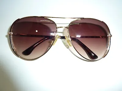 Michael Kors M2045S 200 Sicily Aviator Gold Brown Sunglasses 59 13 125 • $29