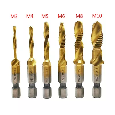 £4.09 • Buy Drill Bit Taps And Dies Set Drill Bits Thread Spiral Screw Hex Shank Hand Tools