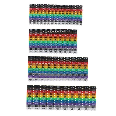 £3.60 • Buy 100x Cable Markers C-Type Marker Number Tag Label Colourful For Wire 1.5/2.5/4/6