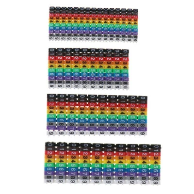 £3.60 • Buy 100x Cable Markers C-Type Marker Number Tag Label Colourful For Wire 1.5/2.5/4/6