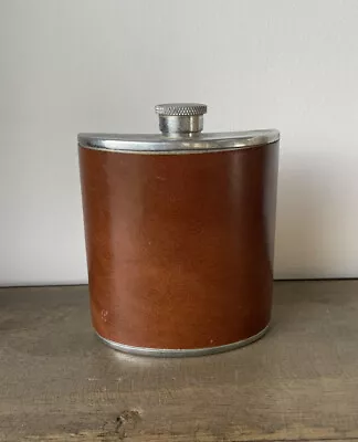 Vintage Pewter & Kangaroo Skin Hip Flask 6oz Made In England • $65