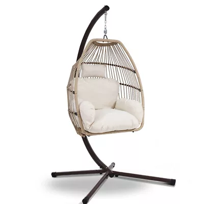 Gardeon Egg Hammock Chair Swing Outdoor Furniture Lounge Pod Wicker Rattan Stand • $225