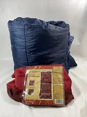 Eddie Bauer Sleeping Bag With Cover Blue 33x75 Inches • $30