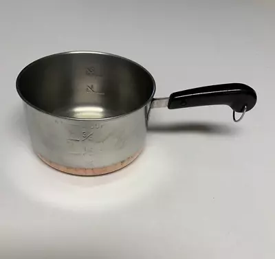 Vintage Revere Ware Copper Bottom 1 Cup Measuring Butter Warmer Pan • $11.99