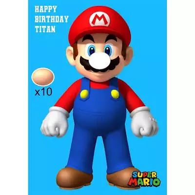 Super Mario Pin The Tail - Nose Personalised. Lolly Loot Bag Party Supplies • $22