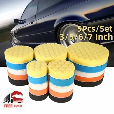 7/6/5/3INCH Car Buffing Pads Polishing Waxing Foam Polisher Sponge Kit For Drill • $17.49
