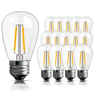 15Pack E26 LED Bulbs S14 2W Outdoor Edison Lights For String Lights Replacement • $17.99