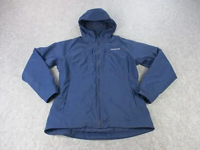 Patagonia Jacket Womens Medium Blue Stretch Nano Storm H2NO Recco Hooded Coat • $199.95