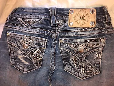 Miss Me Authentic Jeans Signature Slim Boot 25  Waist Designer VTG 76 Inseam 33 • $20