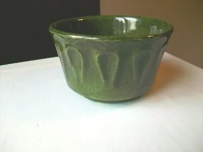 Vintage Mccoy Floraline Swirl Utility Bowl Planter #506  5 3/4  Glossy Green  Nm • $8