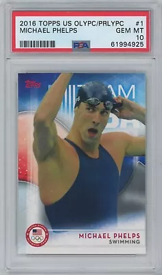 2016 Topps US Olympics 1 Michael Phelps PSA 10 Gem Mint USA QTY • $49.99