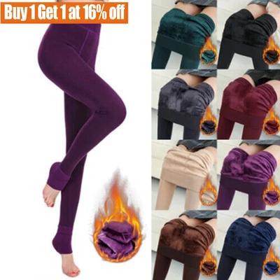 £5.92 • Buy Ladies New Winter Thick Fleece Lined Stretchy Thermal Leggings Jeggings Pants
