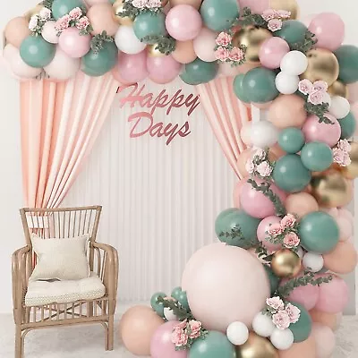 124PCS Sage Olive Green Blush Pink Peach Balloons Balloon Garland Arch Kit • $10.99