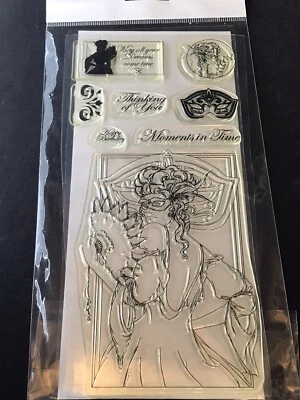 £3.50 • Buy Debbi Moore Designs Clear Stamp Set - Moments In Time Masquerade Mask Woman