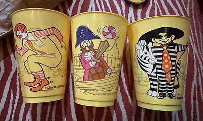 Lot Of 3 1978 Vintage McDonald’s Yellow Plastic Cups • $3
