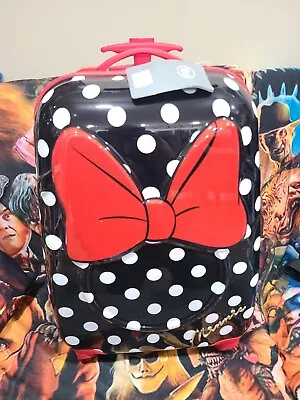 Disney Minnie Mouse Red White Dot Carry-On Spinner FUL Suitcase Hard Luggage • $100