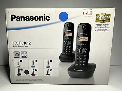 Panasonic KX-TG1612 Digital Cordless Phone 2 Handsets Working • $29.95