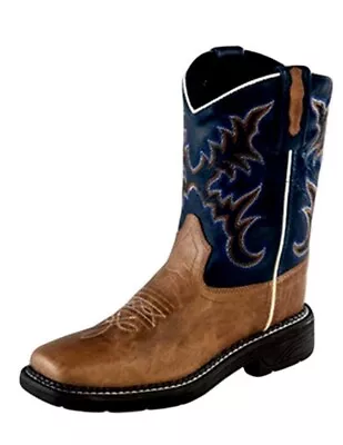 Old West Cowboy Boots Boys Reinforced Square 11.5 Child Tan WB1002 • $32.63
