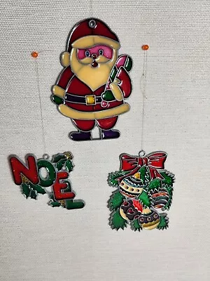 Vtg Christmas Santa Noel Ornaments Pine Makit Bakit Make It Bake It Suncatchers • $29.99