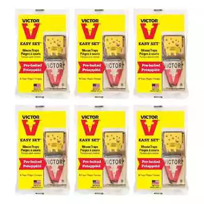 Victor Easy Set Mouse Trap Pre-Baited Snap Rodent Trigger Plate 4 Count 6 Packs • $23.99