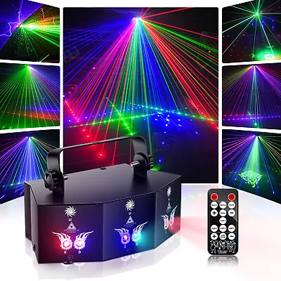 Remote 9-EYE RGB DMX Scan Projector Laser LED Strobe DJ KTV Stage Lighting Party • $53.99